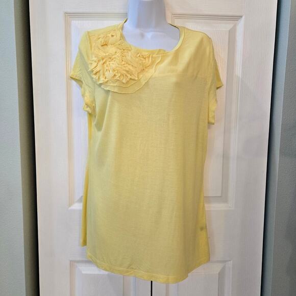 The Limited butter yellow Rosette detail top size XL Work Church Office Teacher - Picture 3 of 8